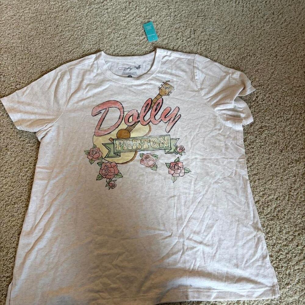 Dolly parton white graphic tee large